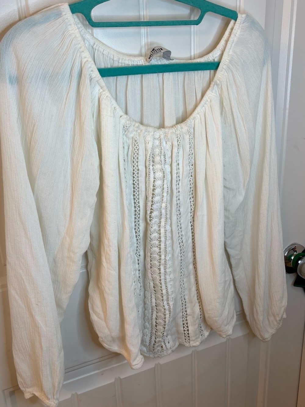 Hollister Cream Lace-Trim Peasant Tunic - Picture 3 of 3